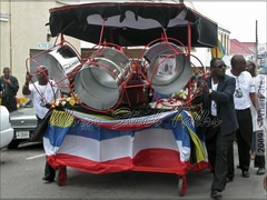 Casket of Leroy “Jughead” Gordon borne on pan rack along
Long Street, St. John’s, capital of Antigua & Barbuda