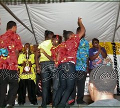 Winners - Antigua & Barbuda National Youth Pan Orchestra  - celebrate on stage