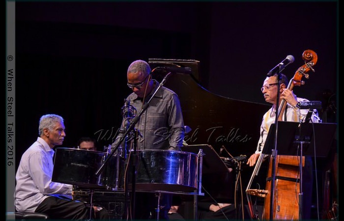 Frankie McIntosh, Garvin Blake, and bassist David “Happy” Williams perform at Brooklyn College