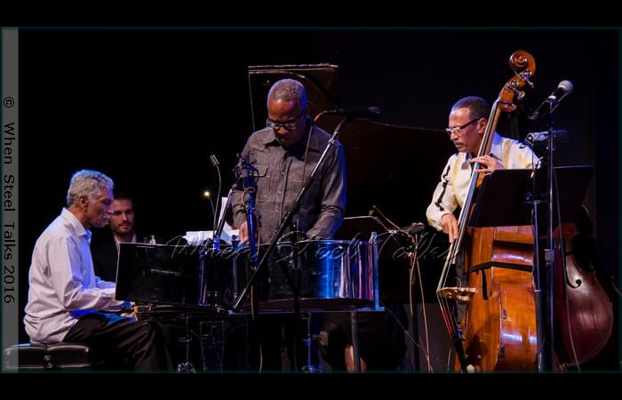 Frankie McIntosh, Garvin Blake, and bassist David “Happy” Williams perform at Brooklyn College