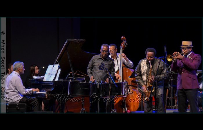 Sextet, left to right: Frankie McIntosh, Garvin Blake, David “Happy” Williams, Charles Daugherty, Étienne Charles.  Out of camera-shot - drummer Damon DueWhite