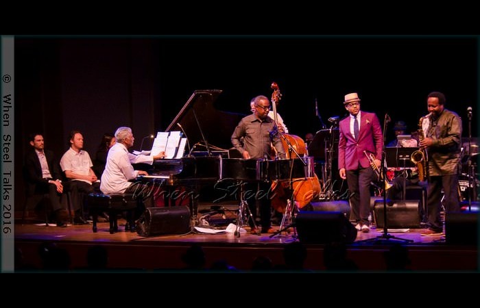 Sextet, left to right: Frankie McIntosh, Garvin Blake, David “Happy” Williams, Charles Daugherty, Étienne Charles.  Out of camera-shot - drummer Damon DueWhite