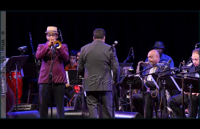 Étienne Charles performs with the Brooklyn College Big Band conducted by Arturo O’Farrill