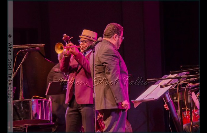 Étienne Charles performs with the Brooklyn College Big Band conducted by Arturo O’Farrill