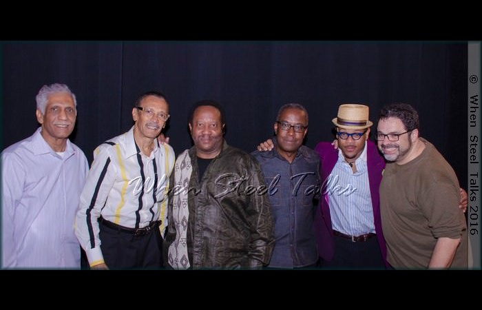 Backstage (l-r): Frankie McIntosh, David “Happy” Williams, Charles Daugherty, Garvin Blake, Étienne Charles & Arturo O’Farrill; mssing: Damon DueWhite