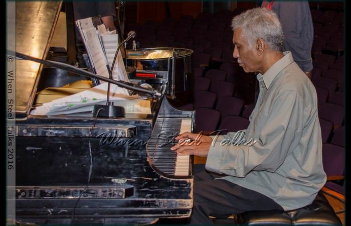 Musician, keyboardist and arranger Frankie McIntosh in readiness at Brooklyn College
