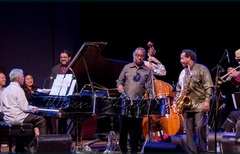 Sextet, left to right: Frankie McIntosh, Garvin Blake, David “Happy” Williams, Charles Daugherty, Étienne Charles.  Out of camera-shot - drummer Damon DueWhite