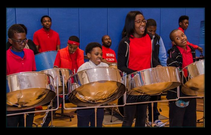 Meyer Levin Steel Orchestra performs and entertains before the start of the meeting