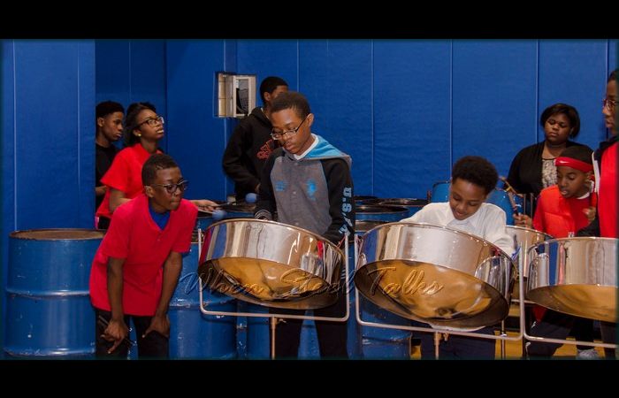 Meyer Levin Steel Orchestra performs and entertains before the start of the meeting