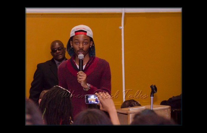 A proud and successful Meyer Levin alum Damany James, steelpan musician and educator, speaking out in opposition to the co-location of the charter school within his alma mata