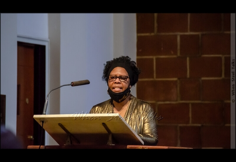 Jeannette King delivering one of the readings at the service