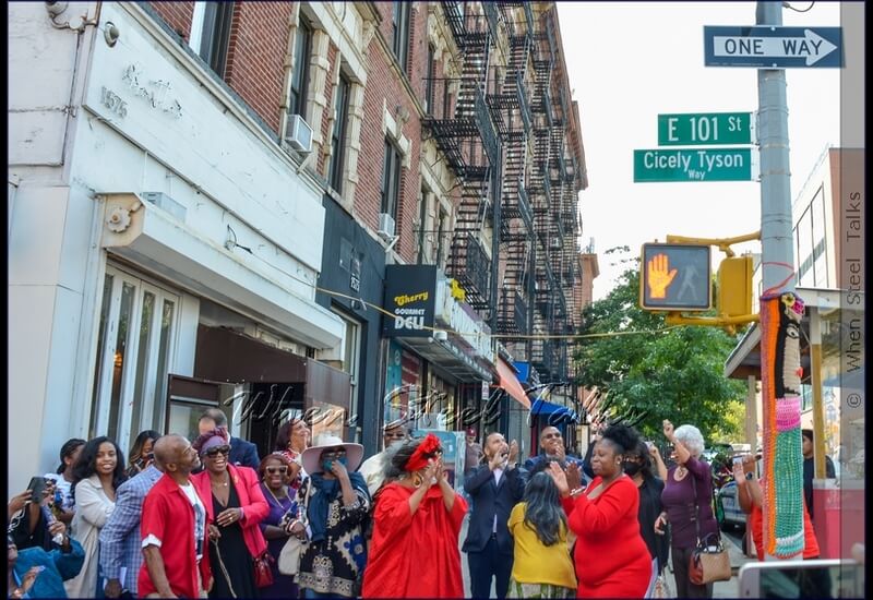 The unveiling of the sign co-naming the block of East 101st Street ‘Cicely Tyson Way’
