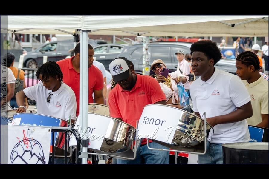 Eruption Steel Orchestra shows the audience how it’s done after facilitating a basic hands-on education workshop for those in attendance