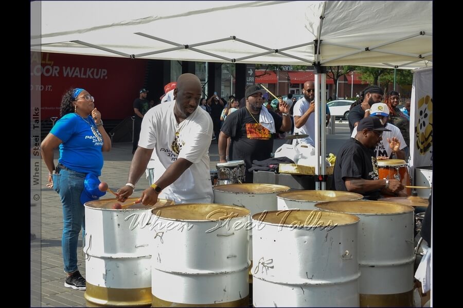 Curtis Lynch on six-bass with Pan In Motion
