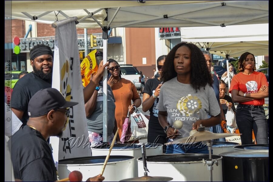 Jerry Guy, Warren Webster and Alexis Schloss with Pan In Motion