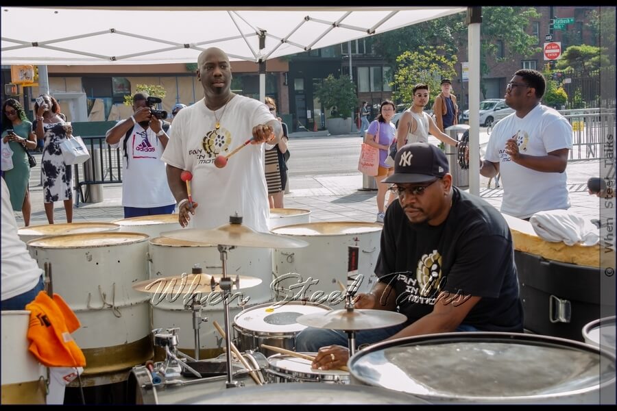 Jerry Guy on drums with Pan in Motion