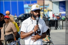 Dr. Kendall K. Williams addresses the crowd at Counterpoint: Brooklyn Steel Pan Fête