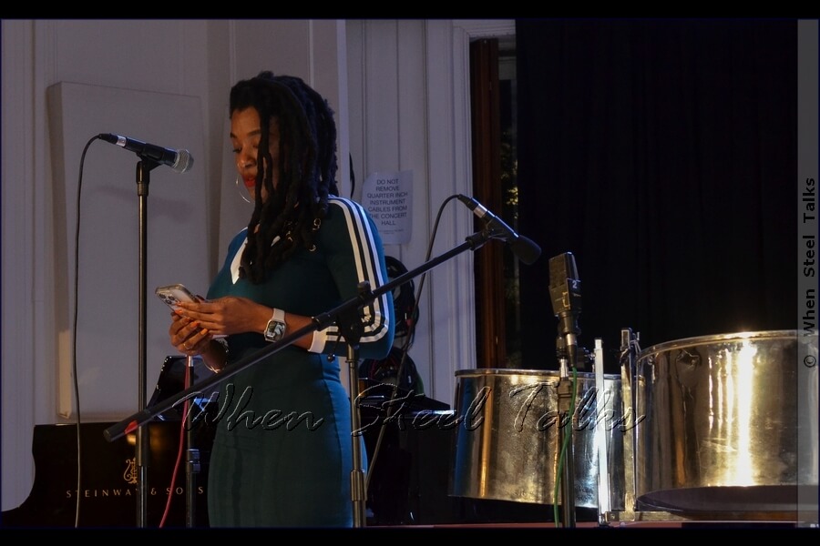 Welcoming attendees to the Pan Jazz Tribute, featuring the music of Lord Kitchener and Mighty Sparrow - re-imagined by the Garvin Blake Quartet