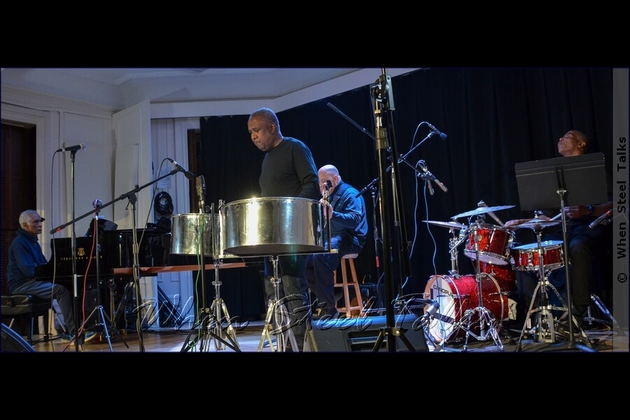 The Garvin Blake Quartet: Frankie McIntosh on piano, Garvin Blake on double second, Calvin Jones on bass, and Chris Eddleton on drums