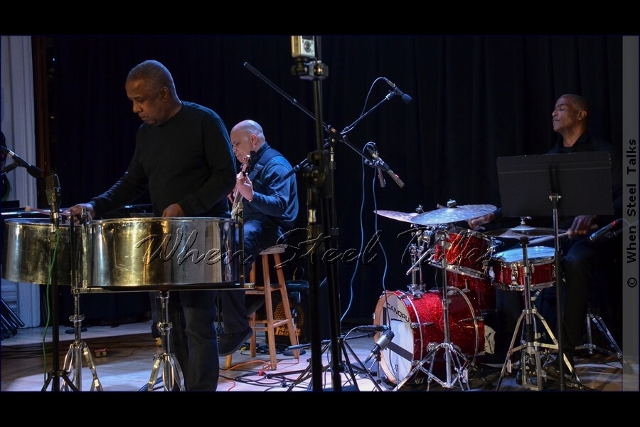 Garvin Blake on double second, Calvin Jones on bass and Chris Eddleton on drums