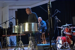 The Garvin Blake Quartet: Frankie McIntosh on piano, Garvin Blake on double second, Calvin Jones on bass, and Chris Eddleton on drums