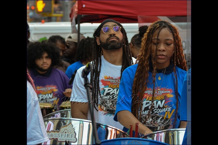 Multitalented musician Khuent Rose, in glasses - director of PULSE Steel Band