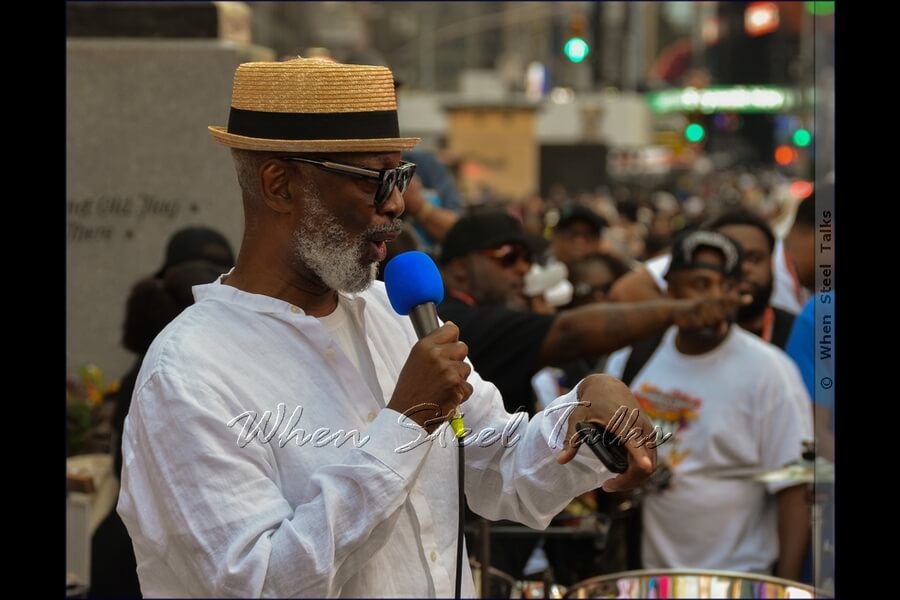 Roger V. Archibald -  president of the West Indian American Day Carnival Association (WIADCA), addresses the audience