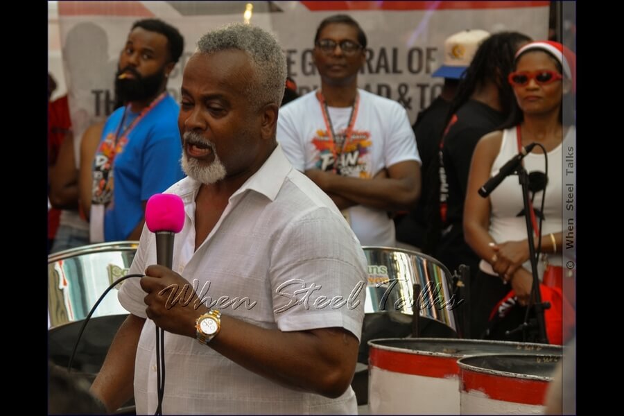 Andrew Maloney - chairman of the West Indian American Day Carnival Association (WIADCA), addresses the audience