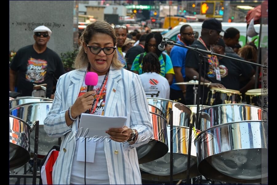 Acting Consul General of the Republic of Trinidad and Tobago in New York, Mrs. Mary A. Tang Yew, addresses the audience