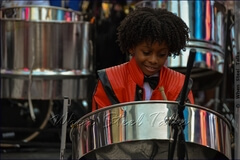 Seven-year-old steelpan musician Sir Halo Maximin performs at Pan in Times Square IV