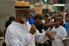 Roger V. Archibald -  president of the West Indian American Day Carnival Association (WIADCA), addresses the audience